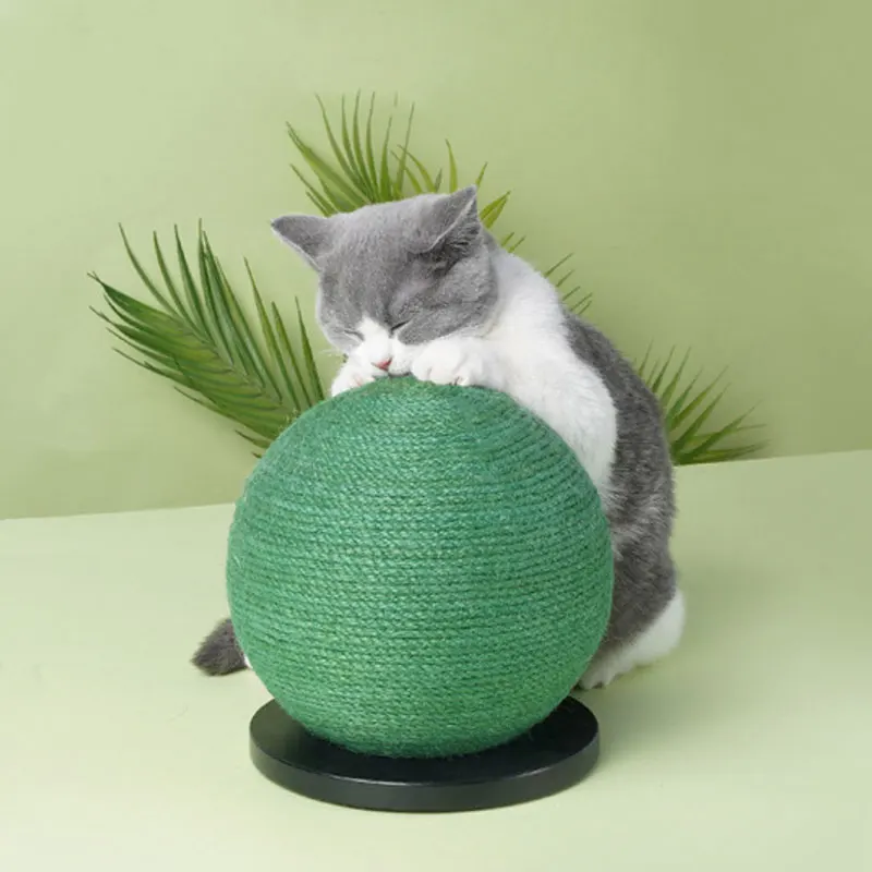 

Wood Furniture Durable Cactus Cat Toy Sisal Scratching Gripper Cat Scratcher Ball Interactive Cat Toys, Gree