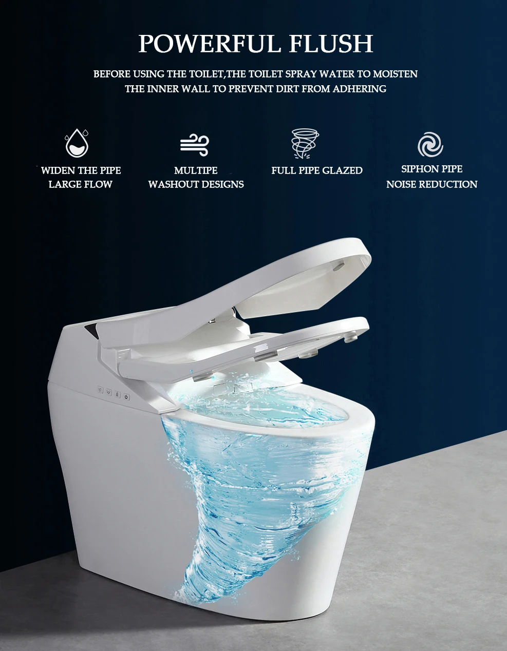 European Sanitary Ware Ceramic Bidet Toilets Bathroom Wc Smart Toilet Bowl Intelligent One Piece