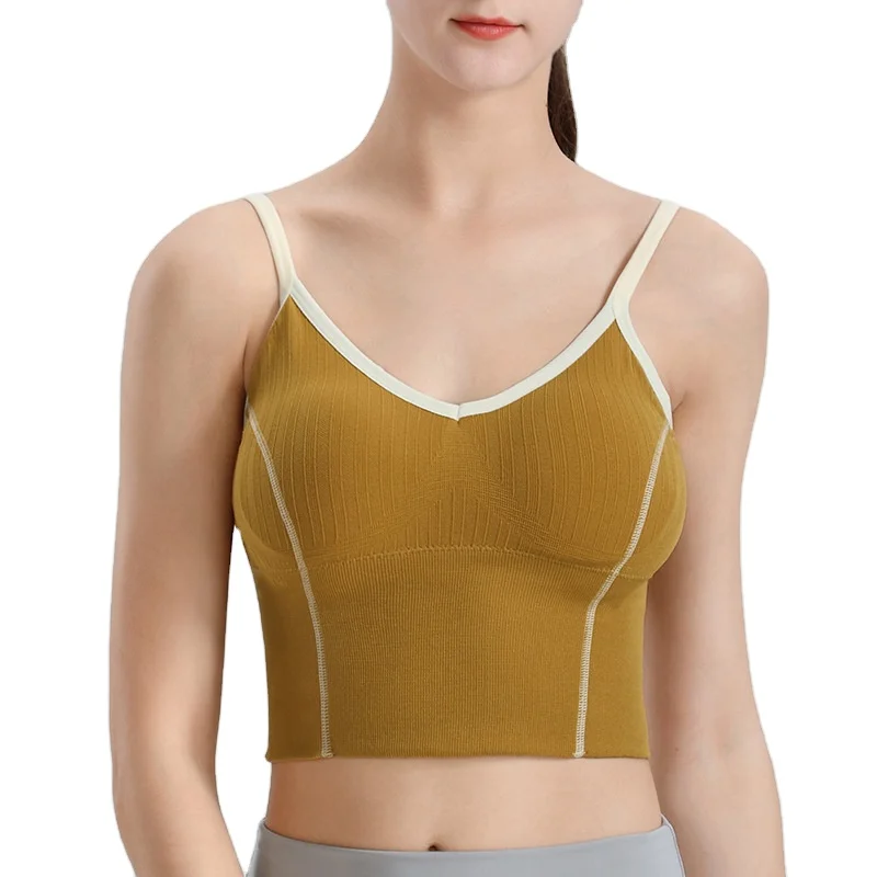

Stereoscopic Anti-sagging Sports Bra For Women Sexy V-neck Suspender Tight-fitting Yoga Running Bra For Stomach And Back