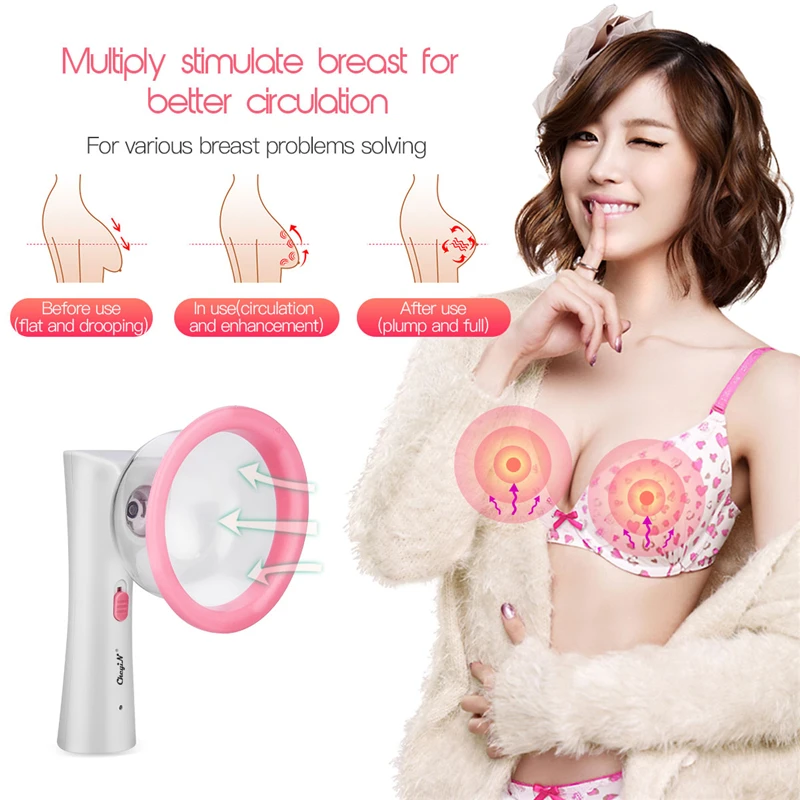 

Best Selling Vacuum Negative Pressure Cupping Augmentation Device Breast Enlargement Machine Breast Lifting Machine, Pink + white