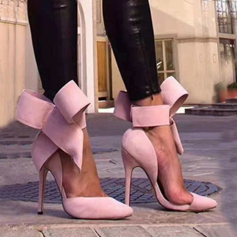 

Dropshipping heel pumps sexy bowknot dress sandals pumps women shoes D' Orsay pumps heeled sandals, Red, green, black, blue, pink