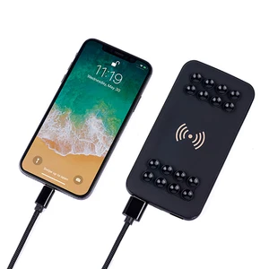 Slim 10000 mAh Wireless Power Bank LED Light Logo