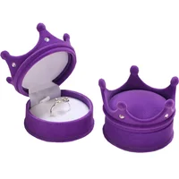 

Earring Ring and necklace storage velvet Crown Shape jewelry gift Box