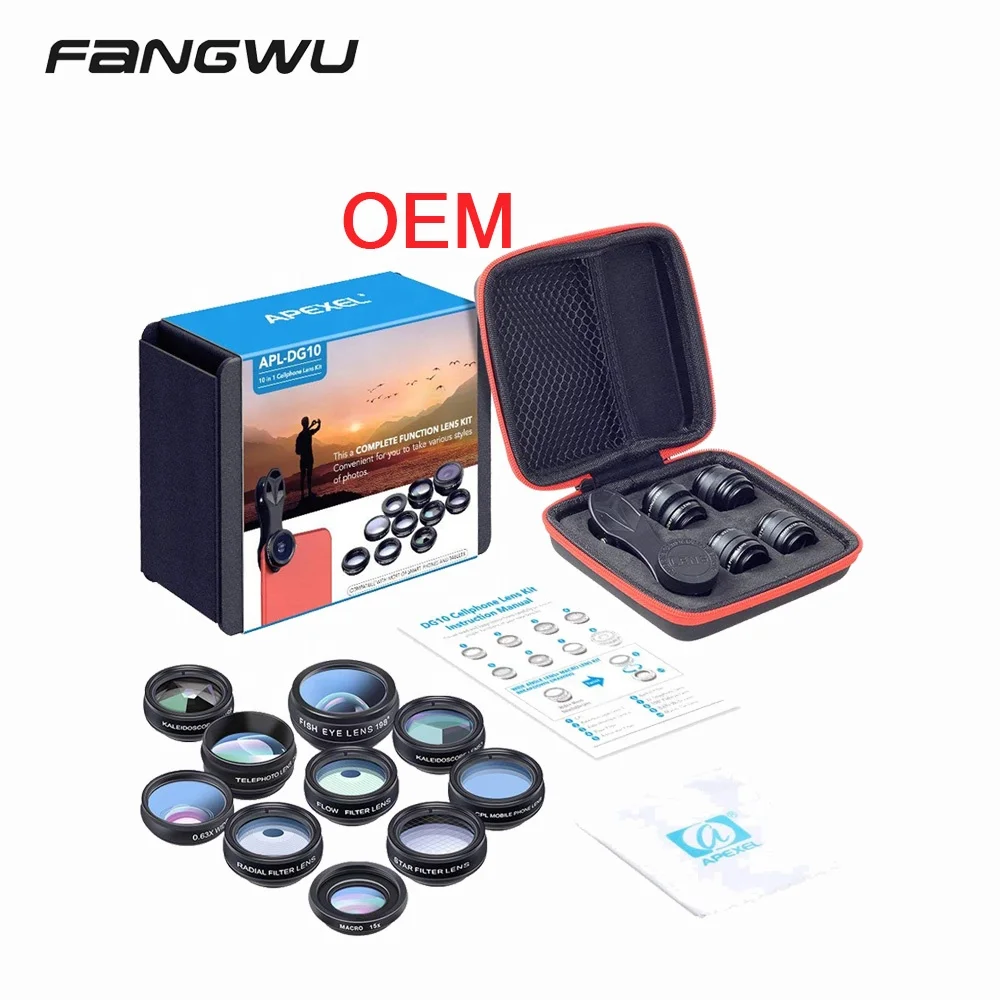 

China Wholesale Apexel 10 In 1 Mobile Lens Kit, Black