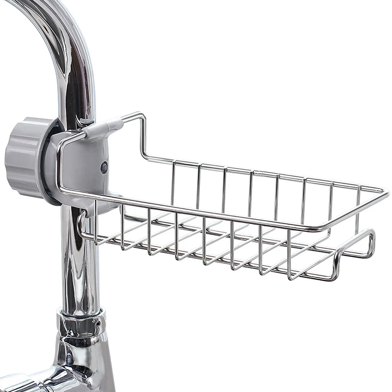 

Storage Holders & Racks Punch-free Metal Storage Rack Stainless Steel 304 Sponge Faucet Storage Rack, Silver