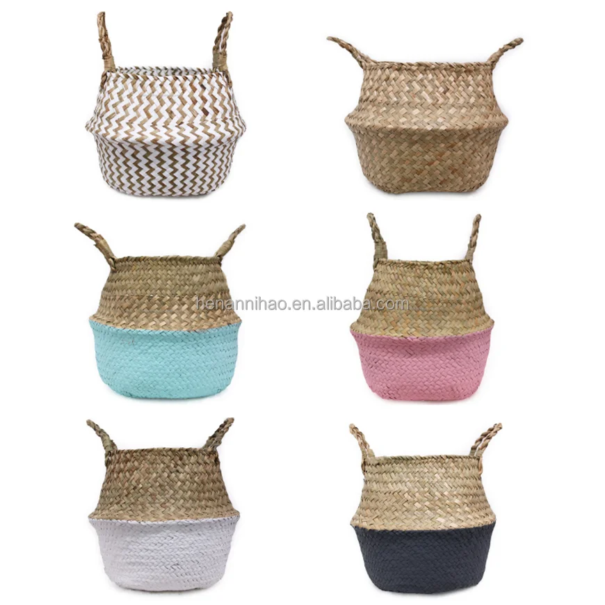 

Changeable Seagrass Belly Baskets Woven Plant Basket Planter Wicker Basket for Plants Natural