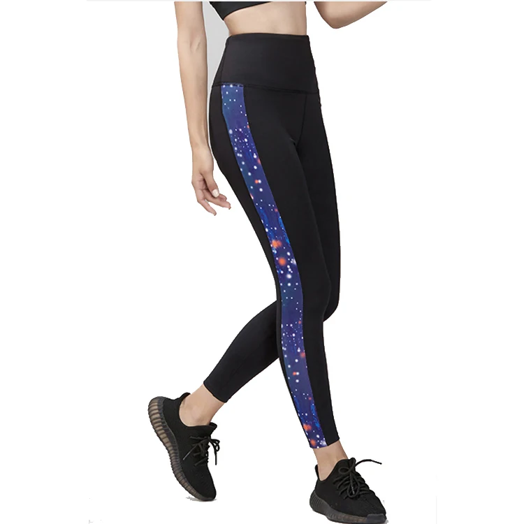 

Fashion design mixmatch print color body building high waist gym running sport pants ladies yoga leggings, Customized colors