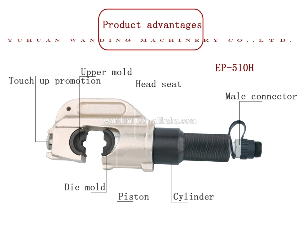 EP-510H opt hydraulic crimping tools head