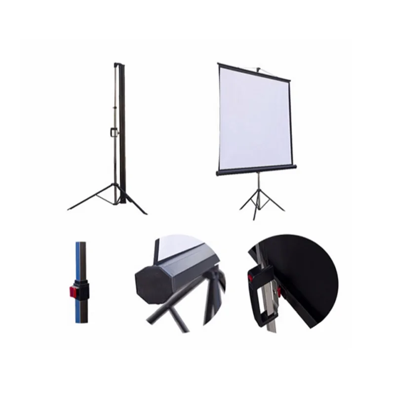 Outdoor Portableprojector Thickness 0.38mm Hd Projection Pull Up Foldable Stand Tripod Screen