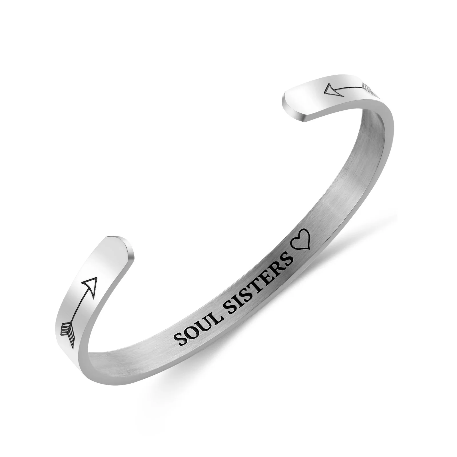 

316L Stainless steel jewelry inspirational bangle cuff bracelet custom stainless steel engraved bracelet, Steel color