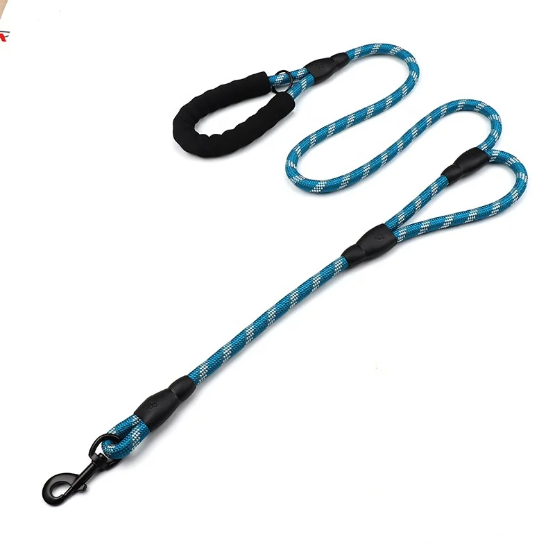 

Custom Pet Supplies Dual Handle Dog Training Walking Leash Reflective Nylon Braided Climbing Rope Double Handle Dog Leash, Red, green, pink, blue,yellow