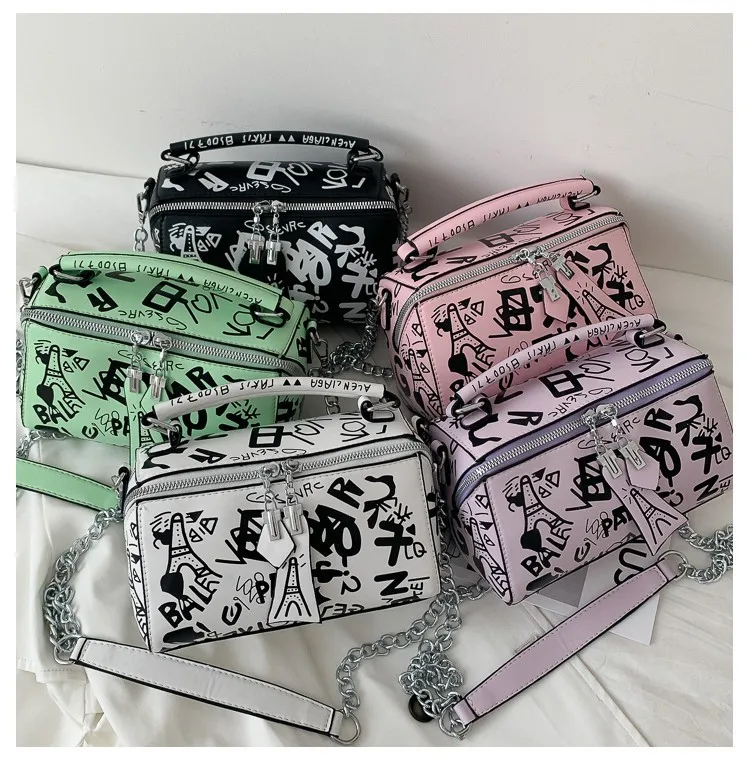 

2021 new arrivals Graffiti Bag for Women Luxury Handbags Designer Bag Women Ladies Boston Purses