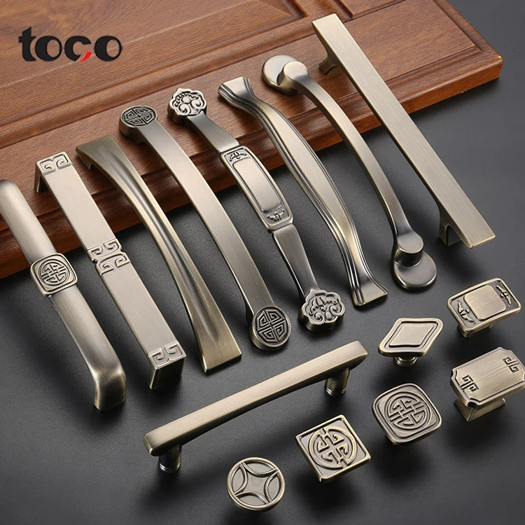 TOCO Free Sample Matte Black Cabinet Hardware Aluminum and Zinc Drawer Pulls and Knobs for Kitchen Furniture