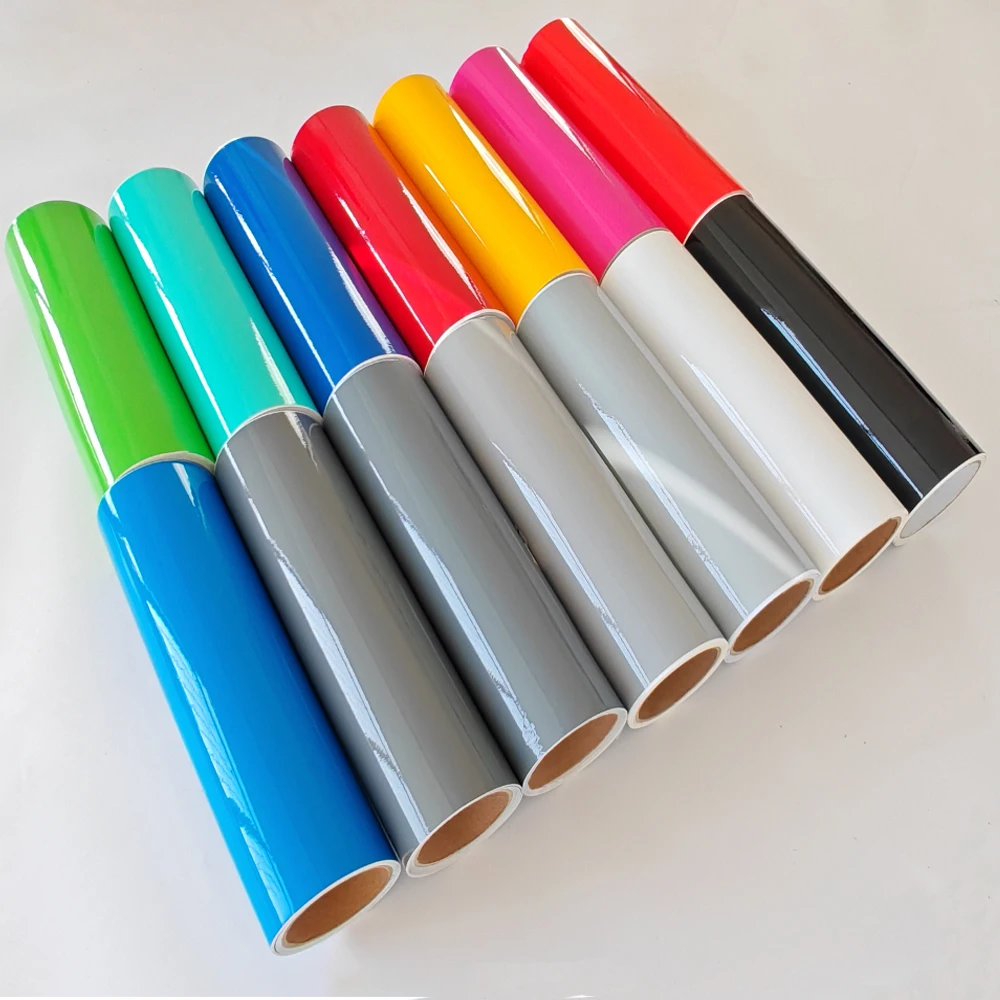 24" 48" Super Matte Gloss Chrome Metallic Fluorescent Color PVC Materials Plotter Self Adhesive Sheets Cut Cutting Vinyl Film
