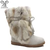 New Hot Selling Products Women Cold Weather Waterproof Mid-Calf Furry Shearling Sheepskin Boots