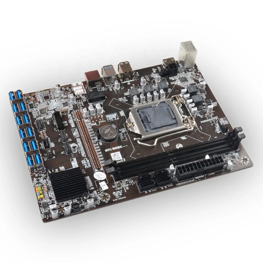 

Brand New LGA1151 B250C Motherboard 12XPCIE to USB3.0 GPU Slot, Support DDR4 DIMM RAM Computer Motherboard
