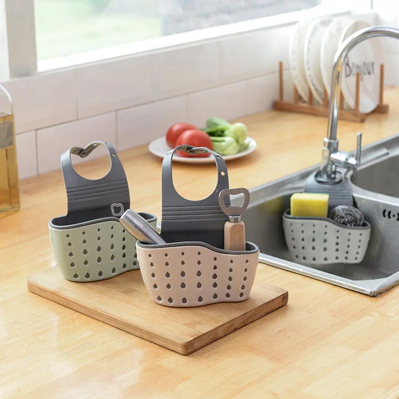 

Wholesale Rubber Washiping Tool Drain Basket with Adjustable Strap for Faucet, Nordic beige/green/blue/purple
