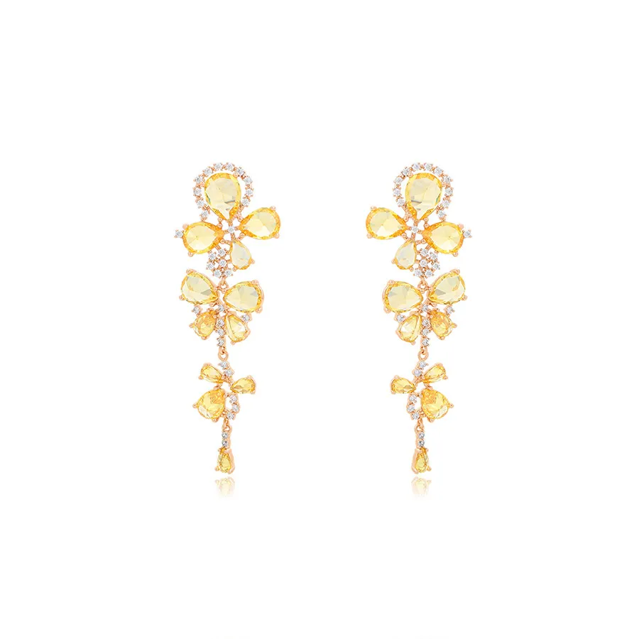 

S00157290 xuping jewelry Sparkling Elegant Delicate Crystal Flower Fashion 18k Gold Plated Luxury Earrings