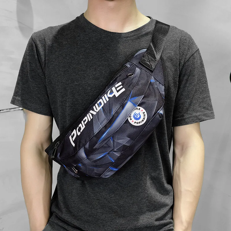 

China Factory Customization Glow Logo Satchel Men Crossbody Chest Bags with Headphone Hole