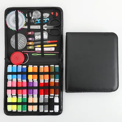 

drop shipping 93Pcs Portable professional Sewing Kit Tin needles and threads sewing kit Protable travel Sewing Kit hot sale, As photo