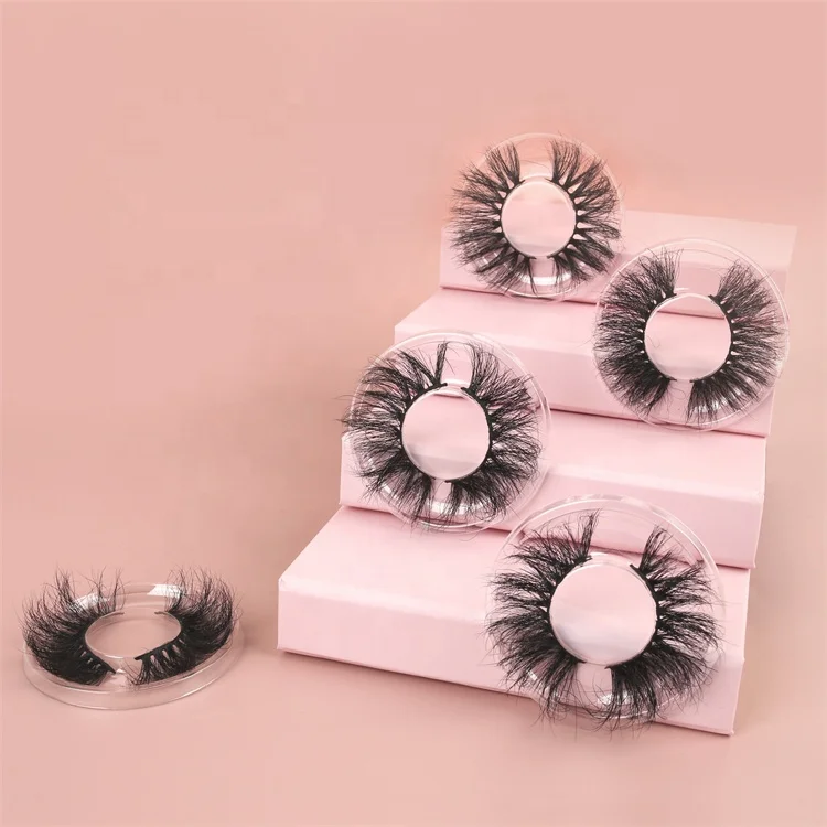 

Wholesale 3D Mink False Eyelashes 25mm Soft Handmade Real Curly Makeup Fake Lashes With Box