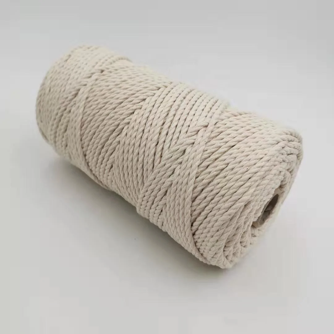 

Wholesale 3mm 4mm pure cotton rope natural DIY macrame rope, White