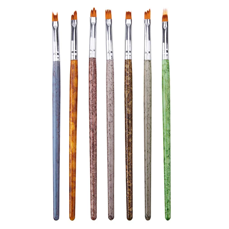

High Quality 7PCS Nail Manicure Brushes Wooden Handle Nail Brush, Pictures showed