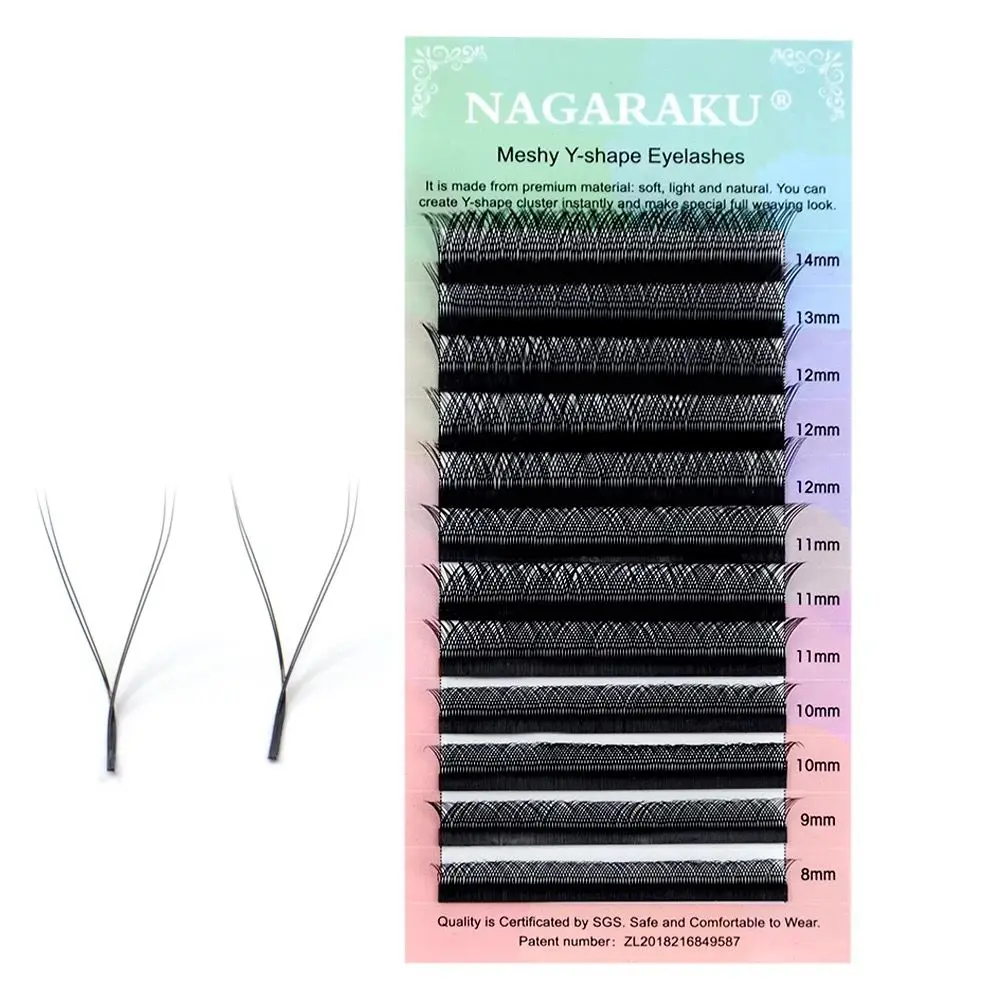 

NAGARAKU YY Shaped Eyelash Extensions Weaving Effect Synthetic Mink False Eyelashes