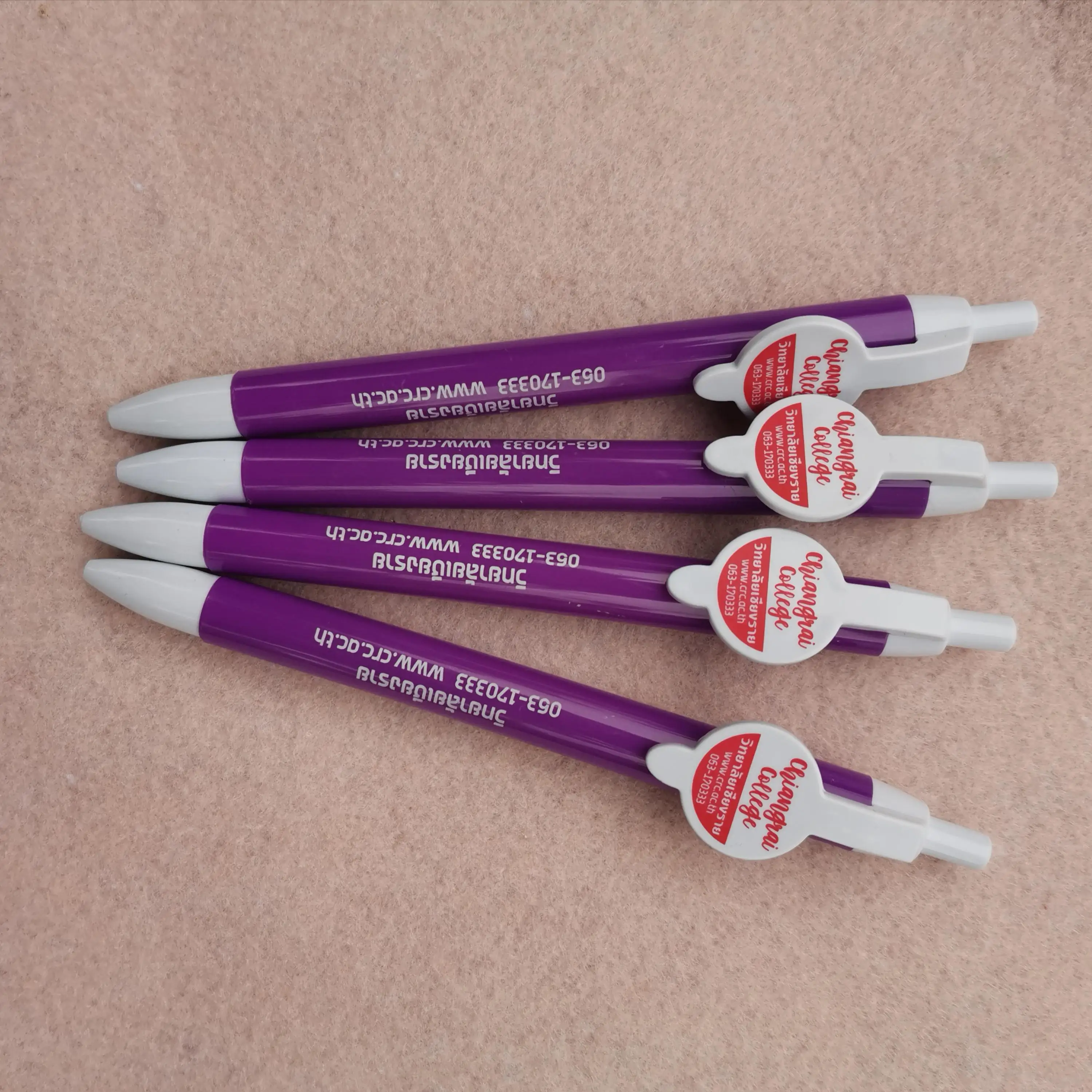 Plastic Customized Round Clip Qr Code Ball Pen With Custom Brand Logo