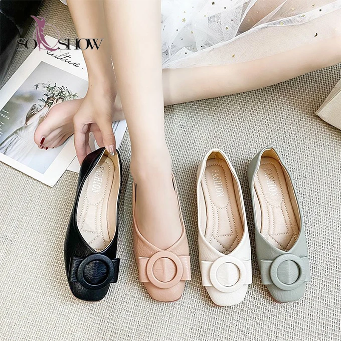 

Hot sale solid color flat shoes foldable ladies casual shoes for women and ladies