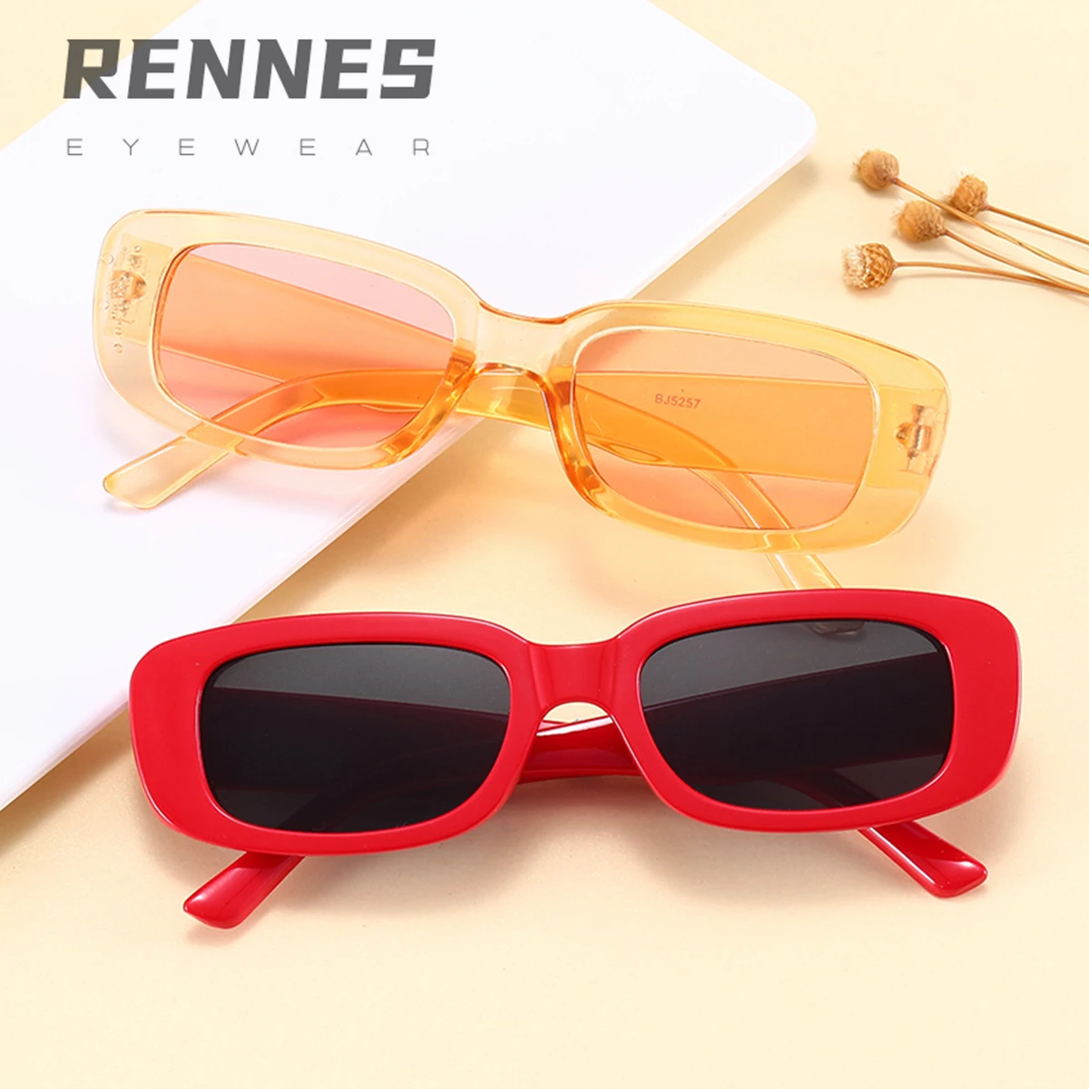 

RENNES 2021 new fashionable small frame sunglasses men's and women's fashionable sunglasses rectangular sunglasses