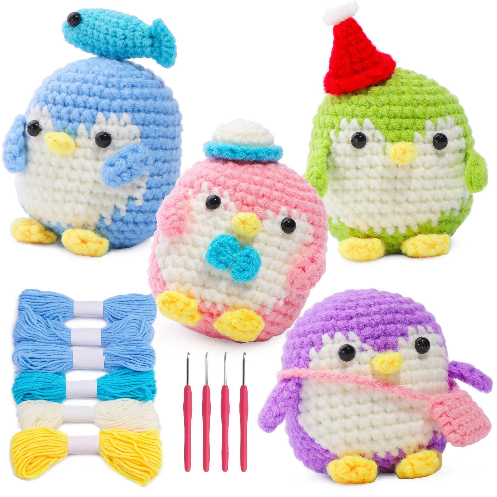 

Diy crochet kit lovely animals decoration with instruction book and video