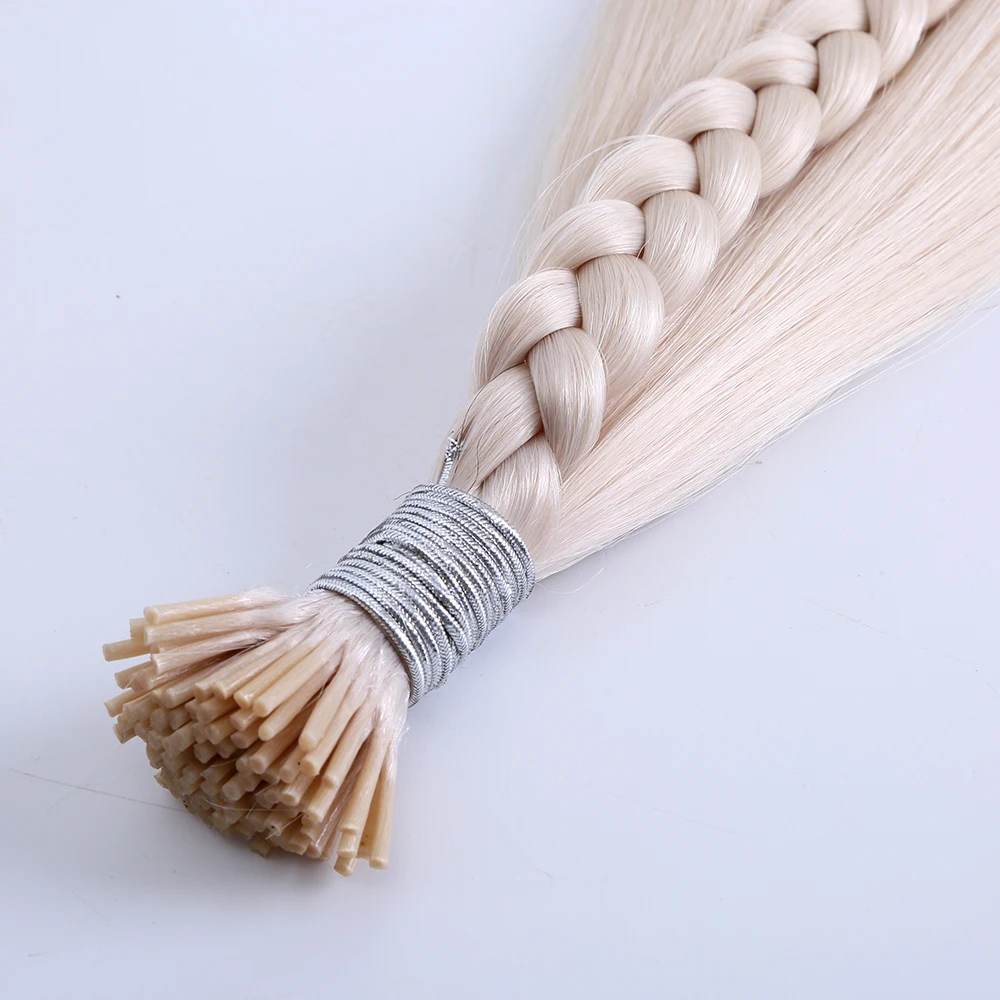 

TopElles 12A best quality beautiful white blonde color 100% european human hair itip pre bonded human hair extensions