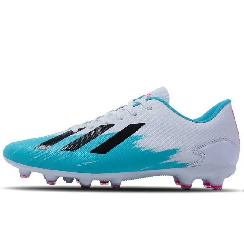 

Hot Sale High Quality Factory Football Boots Soccer Shoes Lightweight Soft Custom Branded Shoes For Mens Womens, Blue, pink