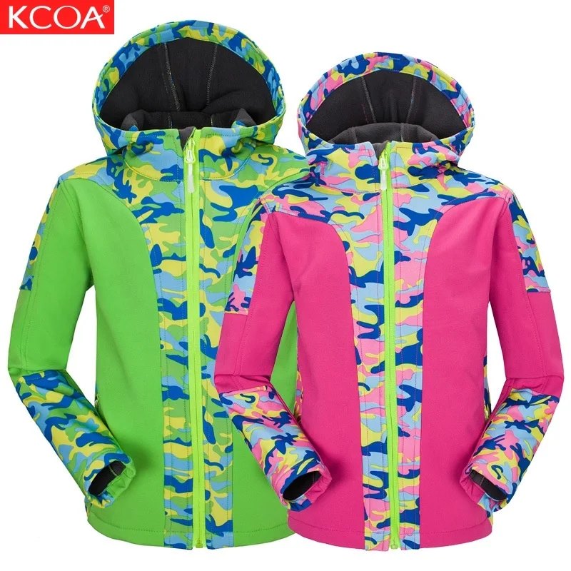 

OEM Factory High Quality Children Camouflage Military Camping Softshell Winter Jackets For Kids, 3 colors