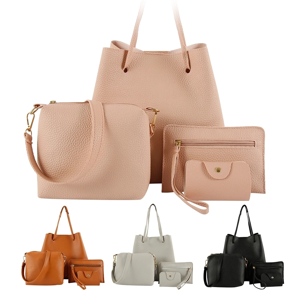 

hot sale Sac a Main Lady Shoulder Bag Tote Purse Satchel Set 4pcs set bag design handbag, Customizable