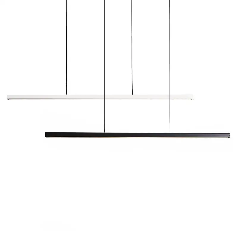 

BRIDAY LED Minimalist Pendant Lamp 80cm Droplight Wooden Line Modern Simple Office Dining Room Bar Chandelier Creative Nordic