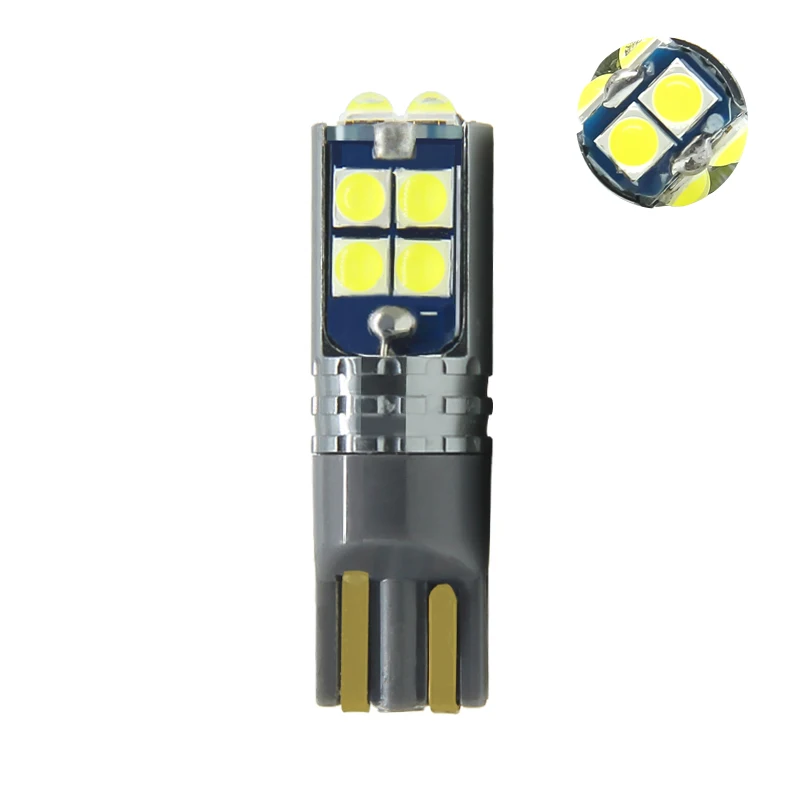 Mold top led auto bulb 10 SMD 3030 T10 CANBUS light 501 bulb 194 car led