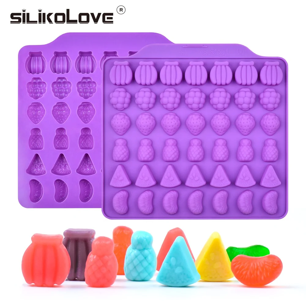 

Cartoon Funny Silicone Gummy Molds Candy Chocolate Fruit Ice Cube Moulds