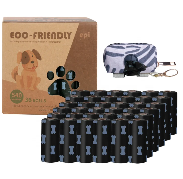 

Green Black Biodegradable Compostable Eco Friendly Scented Extra Thick and Strong Dog Poop Bags Pet Poop Bag Sustainable