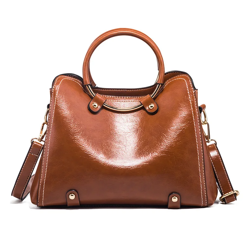

2021 new leisure hand bag contracted genuine leather bags women handbags ladies purses, Burgundy, green, black, brown