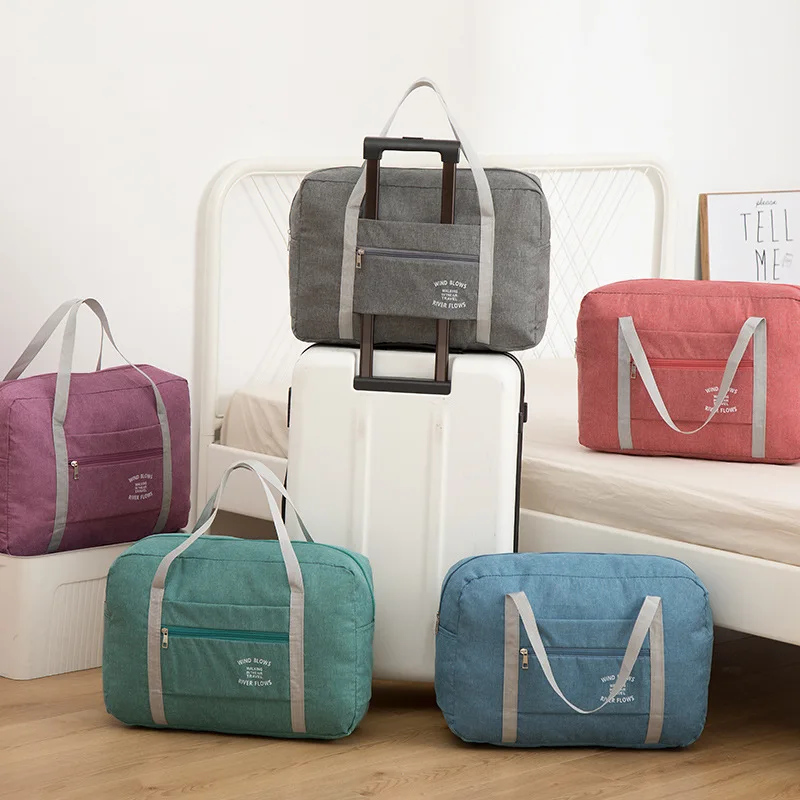 

Custom LOGO Lightweight Large Capacity Folding Duffle Bag Storage Waterproof Foldable Travel Duffel Luggage Bag, As pic