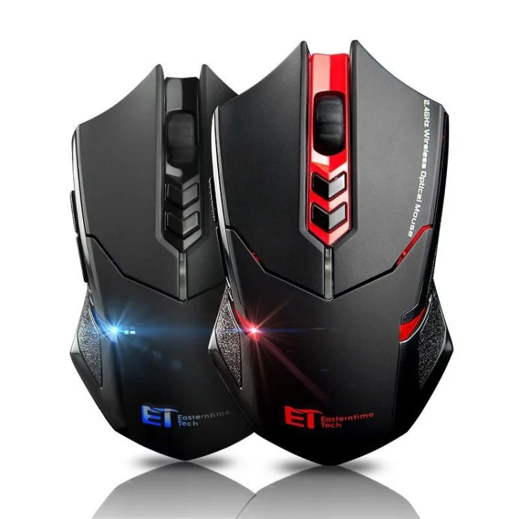 

Factory directly sell ET X-08 7-keys 2400DPI 2.4G Wireless Mute Gaming Mouse with USB Receiver and Colorful Backlight