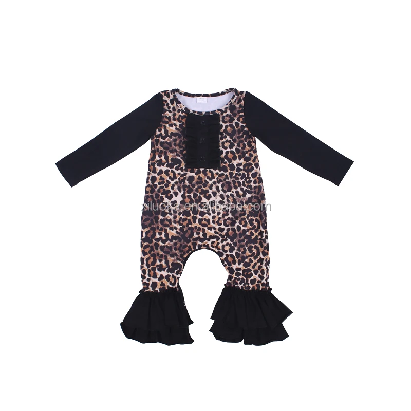 

Fashion Style Wholesale Clothes Romper Leopard Pattern Set Long Sleeve Baby Romper, Picture