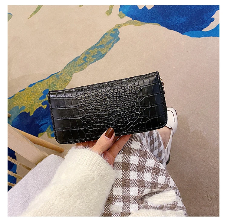 

Janhe Wholesale carteira feminina Large Capacity Ladies Smart phone Crocodile Leather Long wallets clutch purse For Women, 4 colors