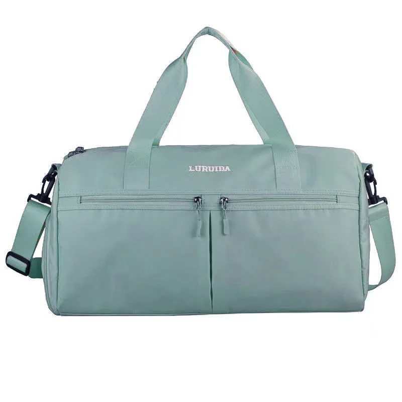 

Hot selling custom logo simple leisure waterproof travel bags large capacity sports gym bag with shoe compartment, Navy blue+pink+pink+mint green+crimson+gray