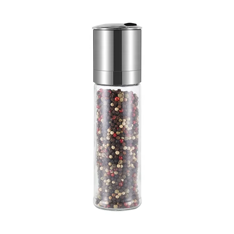 

hand held spice grinder high quality spice grinder large salt and pepper mill stainless steel pepper and salt mill with glass, Customized available