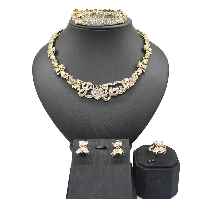 

Fashionable and fashionable gold-plated 18K color I love you ladies Jewelry Set