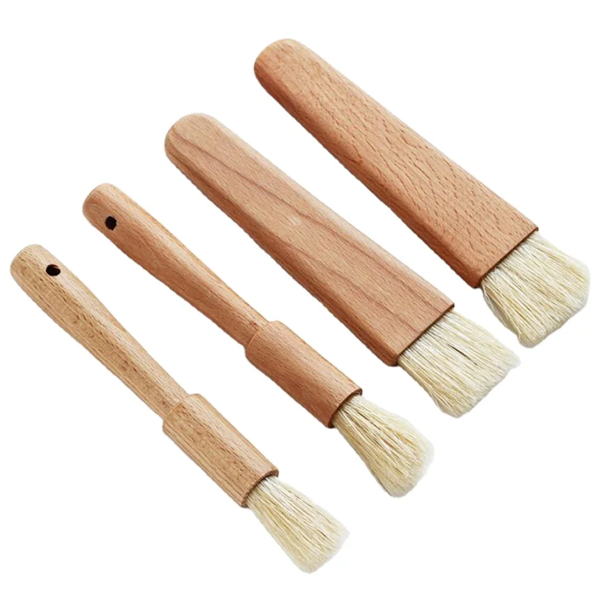 

Pastry Baking Tools Kitchen Roast Cooking Brush Wooden Handle Barbecue Oil Brush bbq Basting Brushes with Boar Bristle