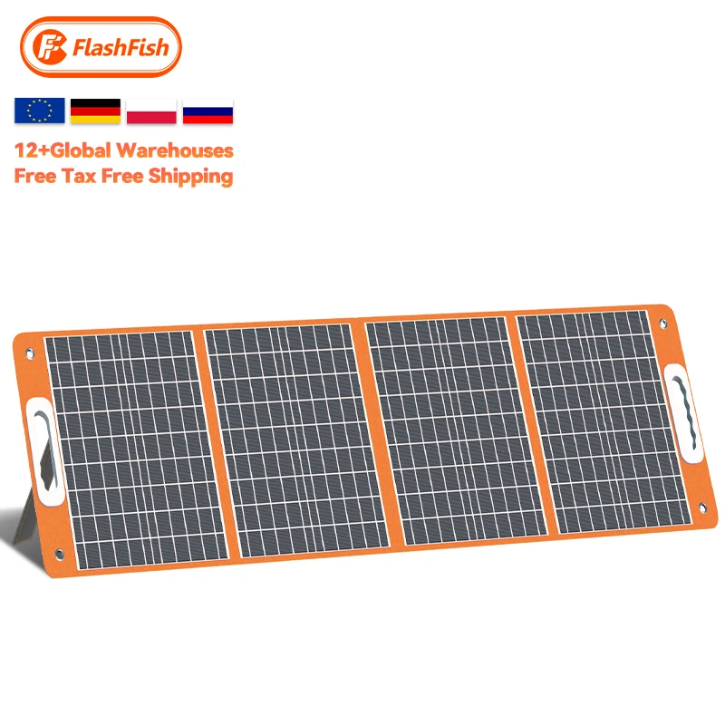 

Flashfish Energy usb charger Lightweight 3 Folds 110v 220v Outdoor camping 100w Portable Solar Panel for Portable Power Station
